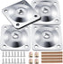 Leg Mounting Plates, 4 Sets Furniture Leg Attachment Plates, 5/16"(M8) Industrial Grade Flat Mounting T-Plates with
