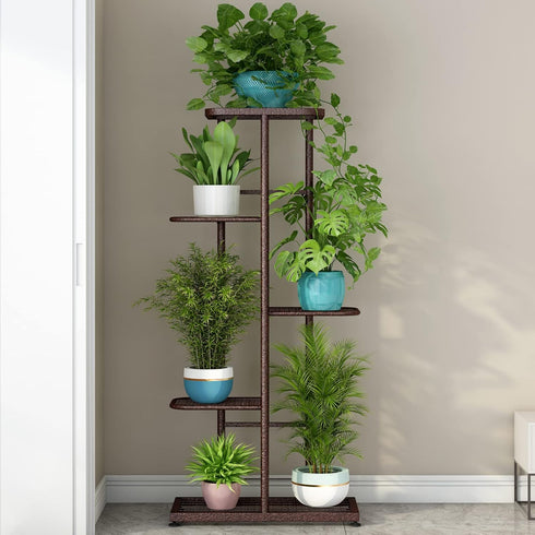 5 6 (5 6 LINZINAR Plant Stand Metal Tier Potted Multiple Flower Pot Holder Shelf Indoor Outdoor Planter Display