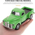 Toyvian Metal Classic Cars Model, Die Cast Old Pickup Truck Figurine, Vintage Collectible Mini Car (Green)