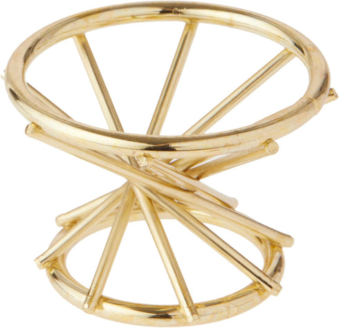 Bard's Brass-toned Egg Stand/Holder, Swirl Leg, Reversible 1.4375" and 2" Display Diameter