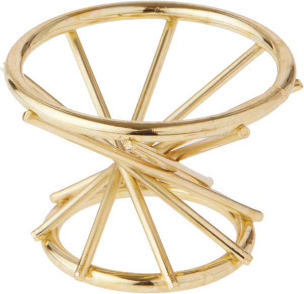 Bard's Brass-toned Egg Stand/Holder, Swirl Leg, Reversible 1.4375" and 2" Display Diameter