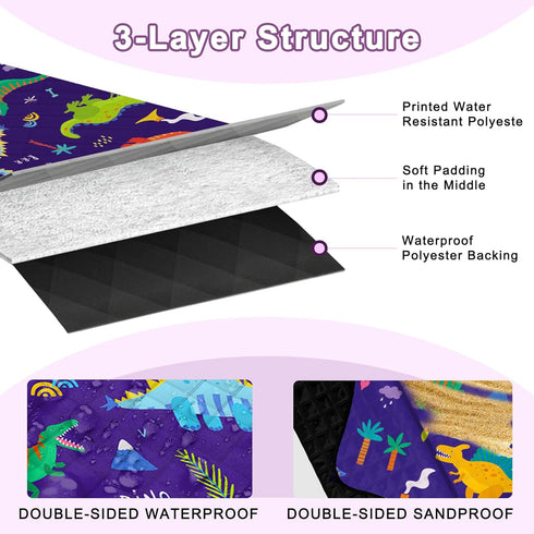 Waterproof,80"x 80"Foldable 6-8 Extra Large Picnic Blanket Machine Washable Beach Blankets,Outdoor Blanket