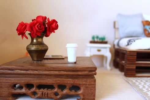LenasMiniLand 1 1:6 Miniature Coffee Cup PIECE Fake Drink Handmade Scale Doll Mug DIY Supplies Dollhouse