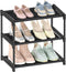HITHIM 3 Tiers Small Shoe Rack,Narrow Stackable Shoe Shelf Organizer,Sturdy Shoe Stand,
