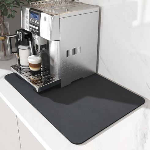 AMOAMI Coffee Mat, Rubber Backed Absorbent Dish Drying Mat for Kitchen Counter, Coffee Bar Accessories