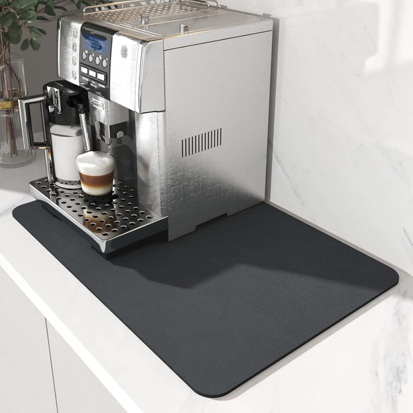 AMOAMI Coffee Mat, Rubber Backed Absorbent Dish Drying Mat for Kitchen Counter, Coffee Bar Accessories