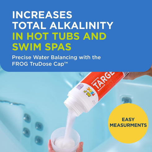 2 lb 2 Pack FROG Target Total Alkalinity Increaser for Hot Tubs and Swim Spas - Bottle with TruDose Measuring Cap
