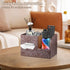 Countertop,End Leather Square Tissue Box Cover with Storage Tray,Cube Tissue Box Holder,Modern Facial Paper Organizer