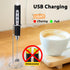 Milk Frother with Stand, Rechargeable Handheld Coffee Frother with 3 Stainless Whisks, Electric Whisk Drink Mixer