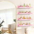 4 Pack 15 Inch Pink Acrylic Shelves, Kids Floating Bookshelf for Kids Room, Modern Nail Polish Rack Sunglasses