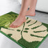 Hi Space Bathroom Rugs 24x16IN, Blue Leaves Bath Mat, Non Slip Microfiber Soft Plush for Bathroom Decor