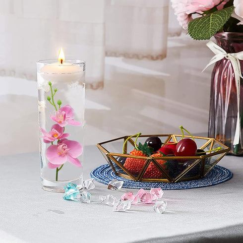 ARDUX 12 Pieces Artificial Flowers for Floating Candles, Mini Artificial Orchid Flower Vase Fillers for Wedding Dining