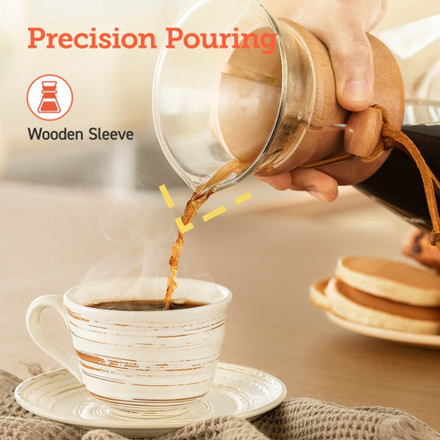 COSORI 8-Cup Pour Over Coffee Maker, 34oz Drip Coffee Maker with Double Layer Stainless Steel Filter