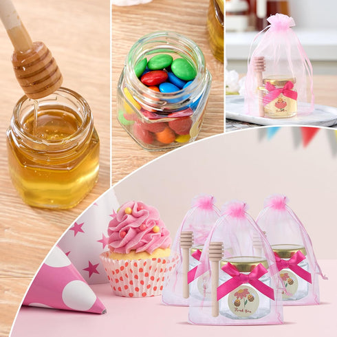 MISTGLAS Favors,30 1.5oz 30) Mini Honey Jars with Dipper- Small Honey Jars for Baby Shower Party Favors,Wedding Pcs