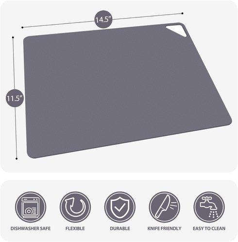 WK Plastic Cutting Boards Set of 5, Flexible Non-Slip Mats for Kitchen, Thin Cutting Sheets with Hole