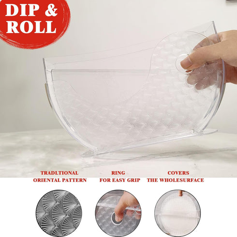 Rice Paper Water Bowl Dipper Spring Roll Maker Spring Roll Water Bowl Spring Roll Water Dipper Rice Paper Holder with Side Pocket for Rice Paper Wrappers 2 Pack by Mcvomv