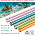 8 Pcs Reusable Glass Straws - Eco-friendly 8"x8mm Drinking Straws for Smoothies, Milkshakes, Multi-Color Mixed