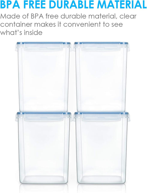 5.2L 175oz, 4 4 24 Vtopmart Large Food Storage Containers / Pieces BPA Free Plastic Airtight Canisters for Flour
