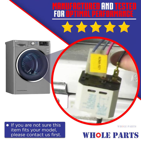 Whole Parts Dryer Relay Start Switch, Replacement & Compatible with Amana, Crosley, Kenmore, Kitchen Aid, Maytag