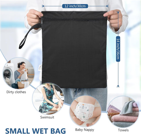 2PCS 12x14 Inch 176 OTraki Small Wet Bag for Swimsuit Wet Clothes Bag with Handle & Zippered Reusable Wet Dry Bag