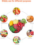 Round Wire Basket Black - Fruit Basket Bowl with Handle for Kitchen Storage of Vegetables and Snacks