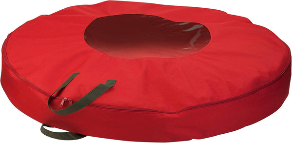 Honey-Can-Do 36-Inch Holiday Wreath Storage with Handles, Red SFT-02927