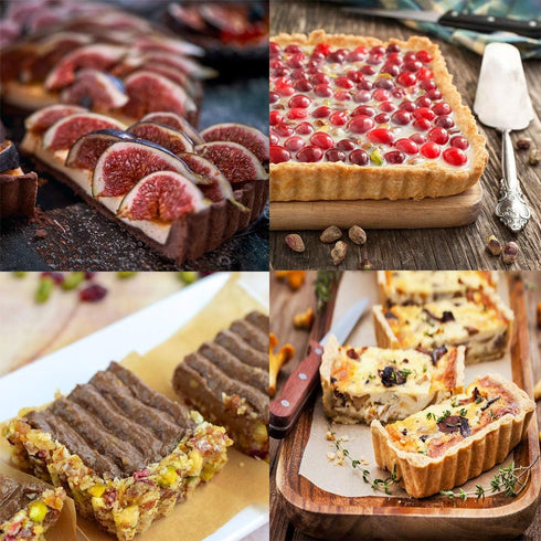 Mini Tart Pan Set of 6, Rectangular Non-Stick 4 Inch Quiche Pan, Loose Removable Bottom for Pies, Desserts