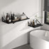 Heimlove 16W 12D Set 2, Black Deep Floating Shelves for Wall, x Wood Wall Shelves of Wide Floating Bookshelf for Living