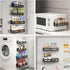 6 Pack 4 Sevenblue Strong Magnetic Spice Rack for Refrigerator, Multipurpose Magnetic Shelf for Fridge with Hooks