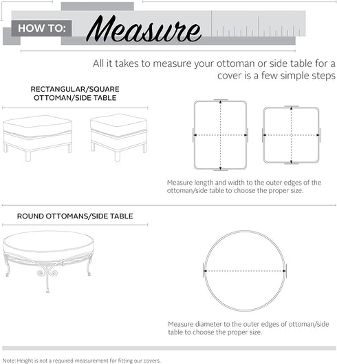 24 Inch Classic Accessories Veranda Water-Resistant Round Patio Ottoman/Coffee Table Cover, Outdoor Table Cover