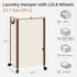 23.7 (90 STORAGE MANIAC Rolling Laundry Hamper with Lid, Gal L) Large Tall Laundry Basket with Wheels & Handles