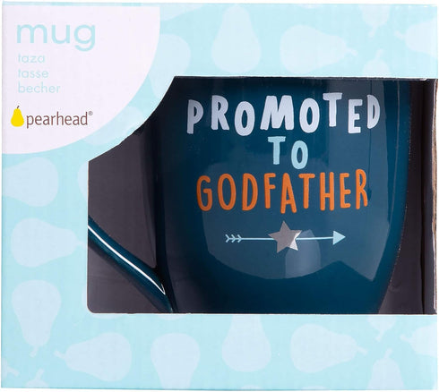 Pearhead Promoted to Godfather Mug - Godfather Proposal Gift, Keepsake, Best Godfather Gifts, Blue, 14 oz