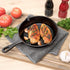 Restaurantware Met Lux 7.75 Inch Cast Iron Skillet - Pre-Seasoned Fry Pan with Handle and Pour Spouts for Cooking