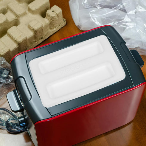 Silicone Toaster Dust Cover, 2 Slice Electric Bread Maker Lid, White Toaster Machine Top Cover Accessories