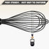 Kitchen Silicone Whisk, 11-Inch Heat Resistant Non Scratch Whisk, Metal Wire Stainless Steel Egg Bread Tool, Black