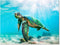 JAPO ART Green Sea Turtle Wall Decor - Tropical Canvas Wall Art Prints, Small Framed Pictures for Home