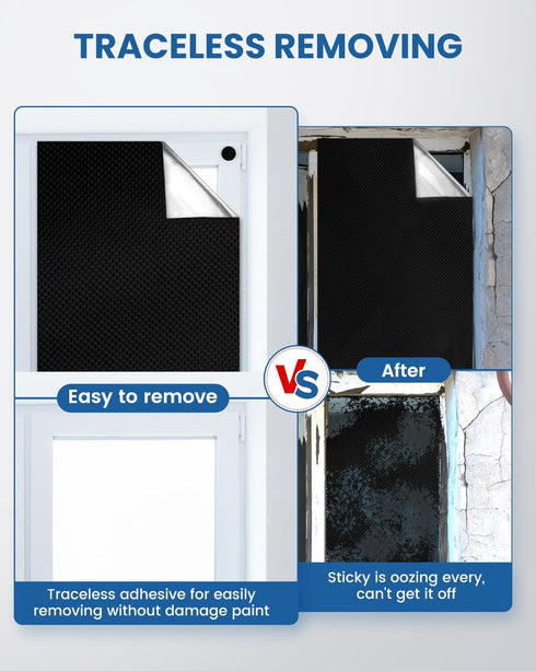Magnetic Blackout Window Cover No Drill Cuttable 100% Black Out Film, Room Darkening Shades 39x57 inch
