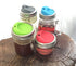Reusable Food Grade Silicone Sip Lid Kit with Stainless Steel Rings for Mason Jars, Pack of 4 Sets (Wide Mouth)