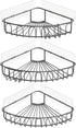 3 Pack, 90-Degree Orimade Corner Shower Caddy Stainless Steel with Hooks Wall Mounted Bathroom Shelf Storage Organizer