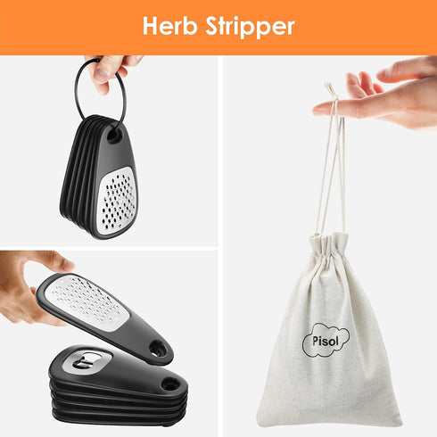 Kitchen Unique Gadgets Set, 6 Pieces Space Saving Tools, Cheese Grater, Bottle Opener, Peeler, Pizza Cutter, Herb