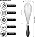 12-Inch Wire Whisk Stainless Steel, Balloon Whisks for Cooking, Wisk Wisking Tool With Soft Silicone Handle, Thick Durable Whisker for Blending, Beating, Whisking, Stirring, Black by Rainspire