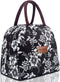 BALORAY Lunch Bag for Women Men, Insulated Lunch Box for Work, Picnic or Travel (White Flower)