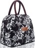 BALORAY Lunch Bag for Women Men, Insulated Lunch Box for Work, Picnic or Travel (White Flower)