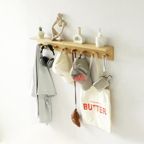 Wall Mount Coat Rack with Shelf, Sturdy Wooden Floating Shelf withHooks Save Your Indoor Space, Wall Organizer siutable