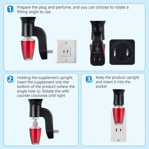 Wall Fragrance Plug in Compatible with Bath and Body Works WallFlower, ETL Certified, Black