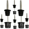 Stainless Steel Classic Bottle Pourers,Black 6 Pack with6 Adapters for Large Neck