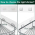 3 11 13/16" Shower Caddy Adhesive Replacement Stickers Sticker Shelf Basket Strips Suction Hooks Large Strong Hook