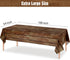 Irenare 3 Pcs Brown Wood Grain Tablecloths, Rustic Plastic Table Covers for Rectangle Table, Vintage Farmhouse