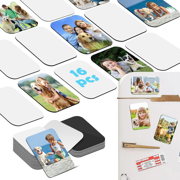 Qualsen Sublimation Blanks Fridge Magnet, 30 Pcs DIY Decorative Magnets for Home Kitchen Refrigerator