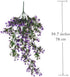 Artificial Flowers Vine, Plastic Hanging Ivy Plants, Fake Vines Grass Garland for Home Garden Decoration - Purple
